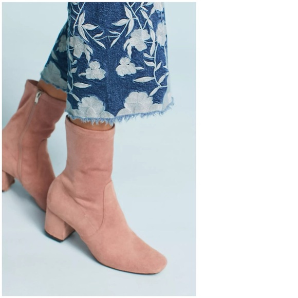 ANTHROPOLOGIE Pilcro Hi Rise Flared Crop Floral Embroidered Blue Jeans Boho 26 - Picture 2 of 9